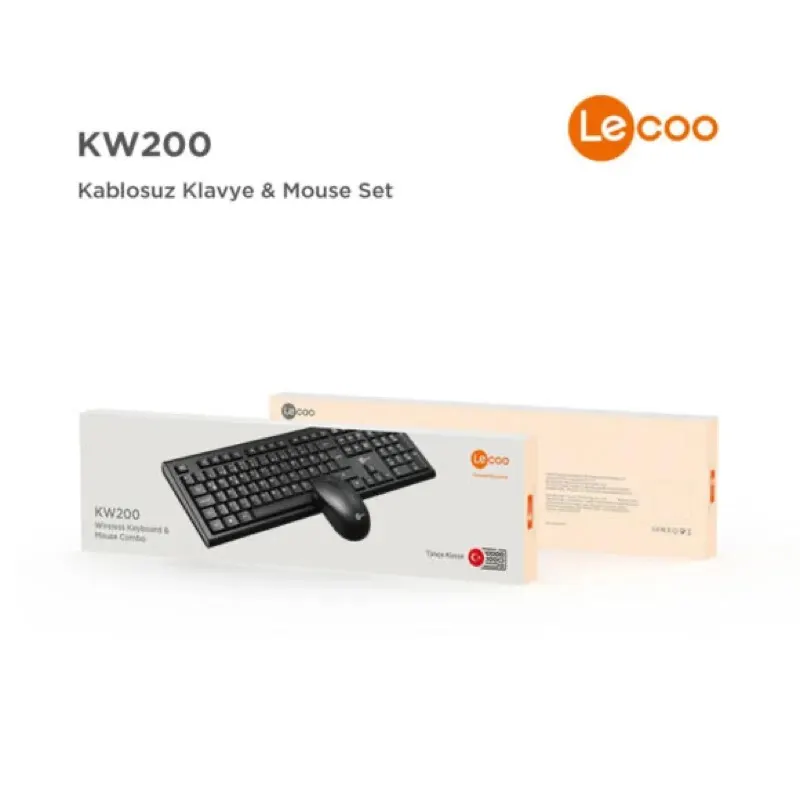 KW200 Wirelees Siyah Klavye Mouse Set