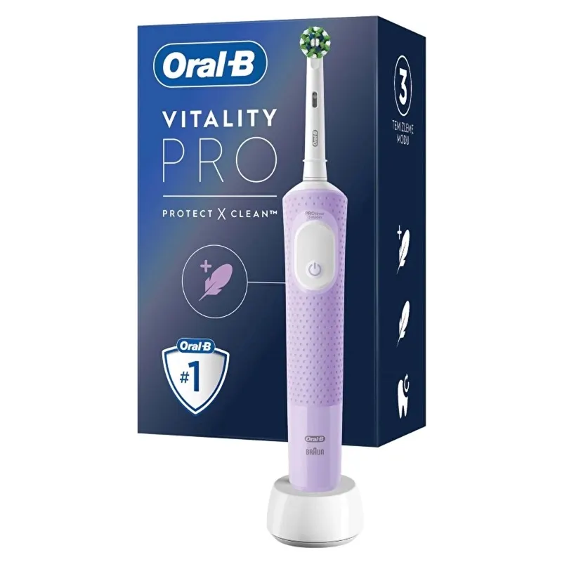 Şarjlı Elektrikli Diş Fırçası Vitality Pro Lila Koruma