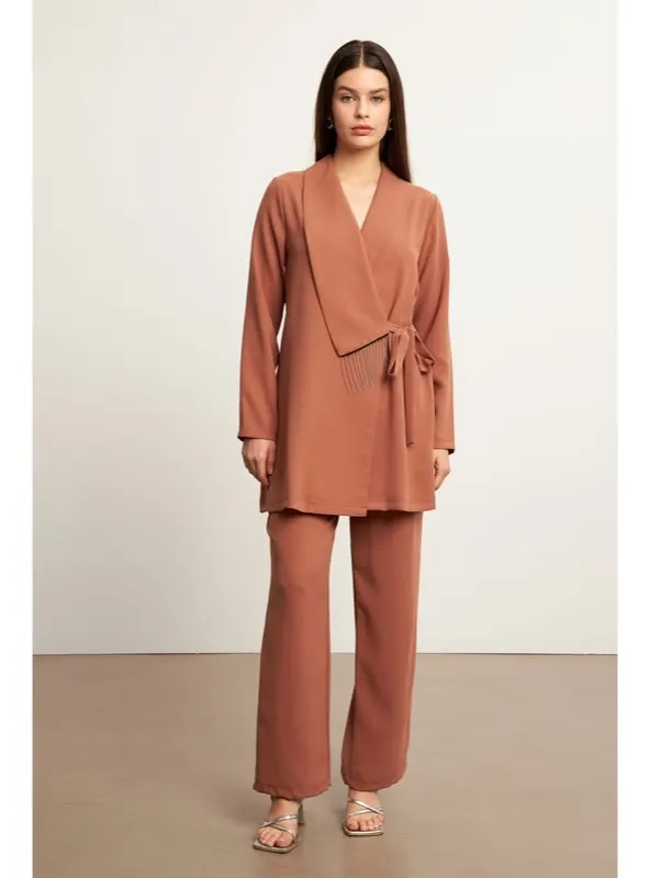 Camel Ceket Pantolon Takım